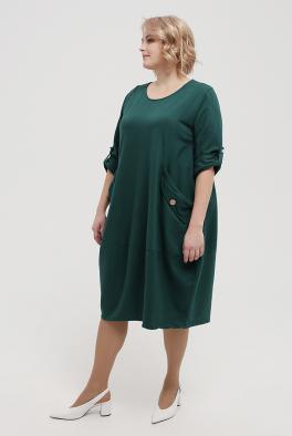 Платье Стильное темно-зеленое платье с карманами от L&N
