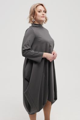 Платье Стильное темно-серое платье с горлом от Wendy Trendy