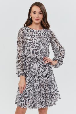 Платье Короткое шифоновое платье леопардового цвета от Anetty