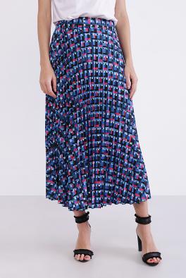 Юбка Плиссированная юбка с синим принтом Coolples Moda