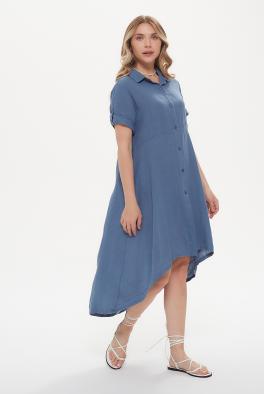 Платье Удлиненное платье-рубашка синего цвета от Acqua&Limone