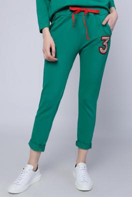 Брюки Тонкие эластичные брюки Glamour зеленого цвета