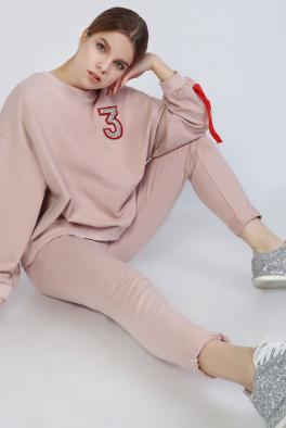 Брюки Тонкие эластичные брюки Glamour розового цвета