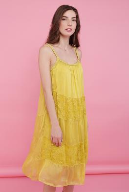 Сарафан Легкий шелковый сарафан от New Grinta желтого цвета