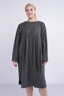 Платье Широкое темно-серое платье от Stella Milani с драпировкой