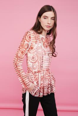 Блузка Летняя блузка с принтом кораллового цвета от Pink Black