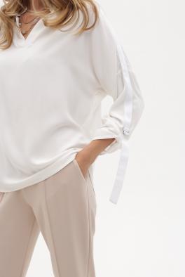 Блузка Белая классическая блузка с утягивающими рукавами от GIU