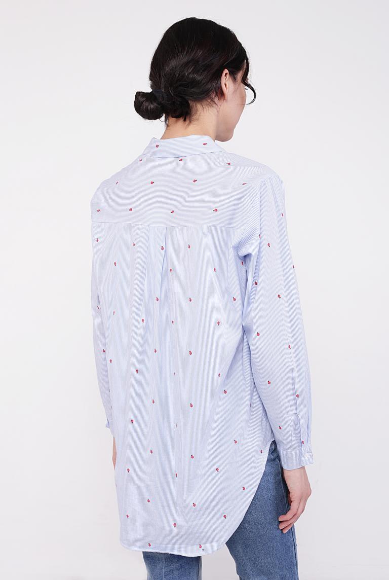 Голубая ассиметричная рубашка от Bludeise 