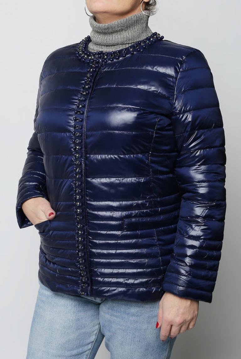 Дутая куртка W Collection темно-синего цвета