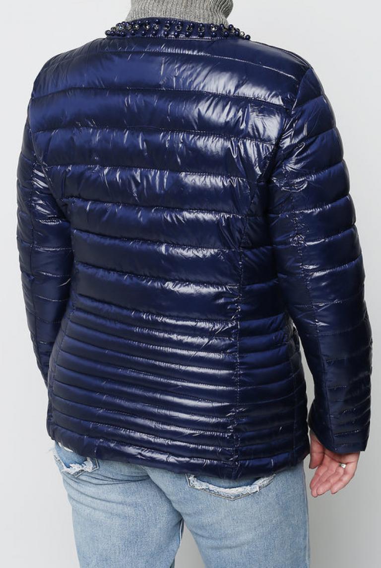 Дутая куртка W Collection темно-синего цвета