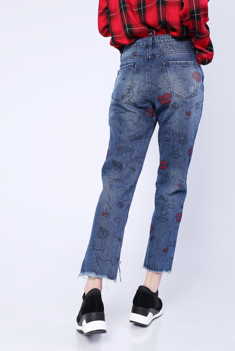 Рваные джинсы I fashion с рисунком