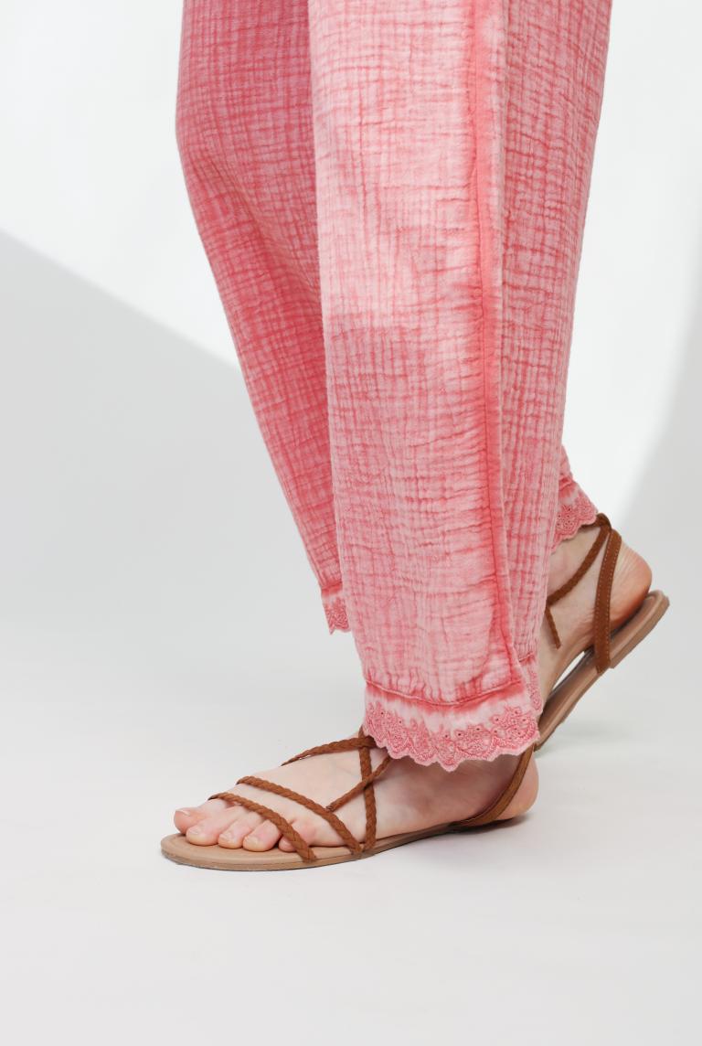Хлопковые брюки терракотового цвета от SODA Coccinella