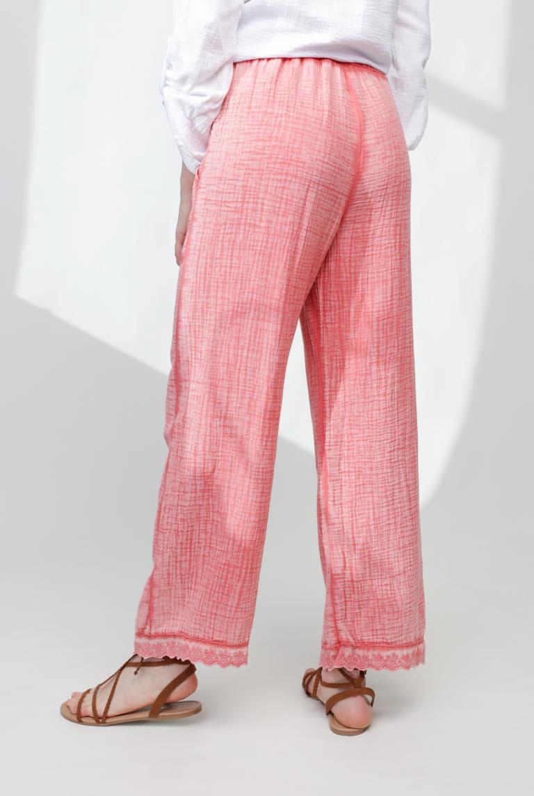 Хлопковые брюки терракотового цвета от SODA Coccinella
