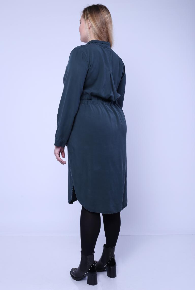 Платье безразмерное на пуговицах темно-зеленого цвета от Stella Milani