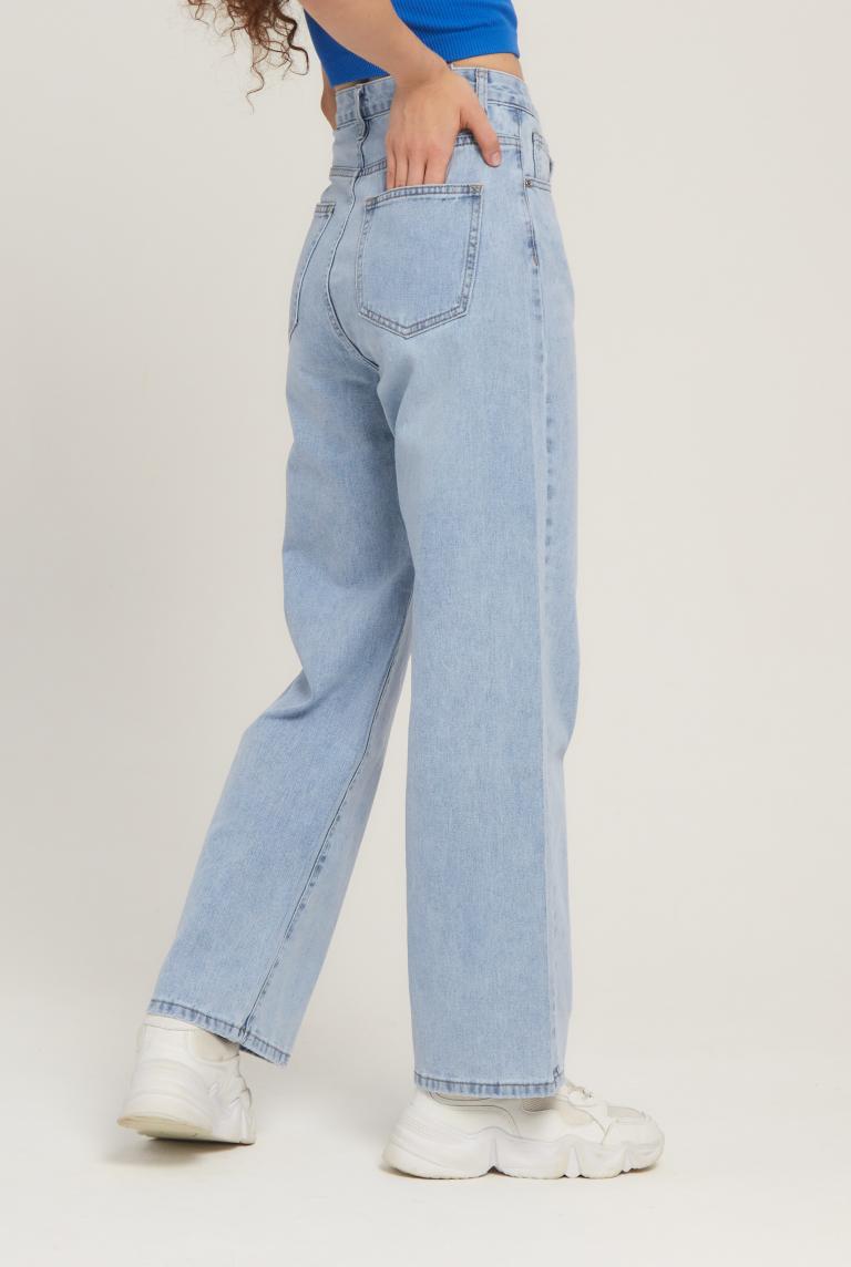 Голубые широкие джинсы от Premium