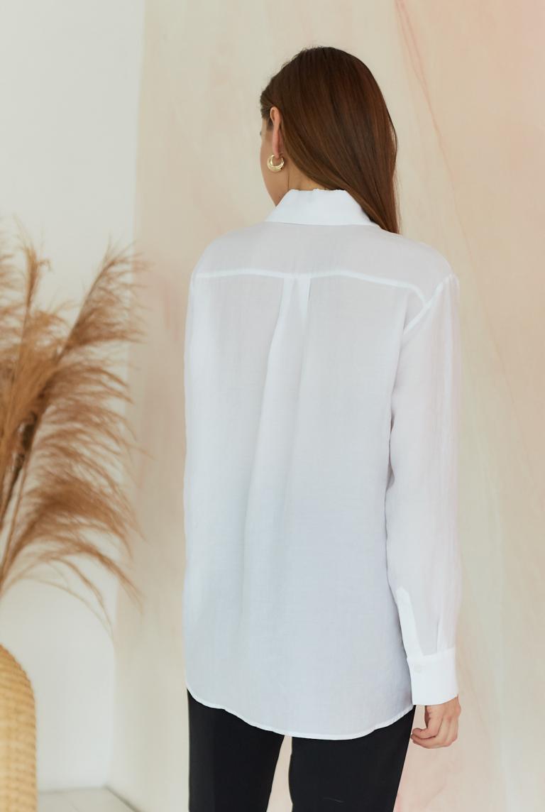 Белая свободная блузка с рисунком от SETRE