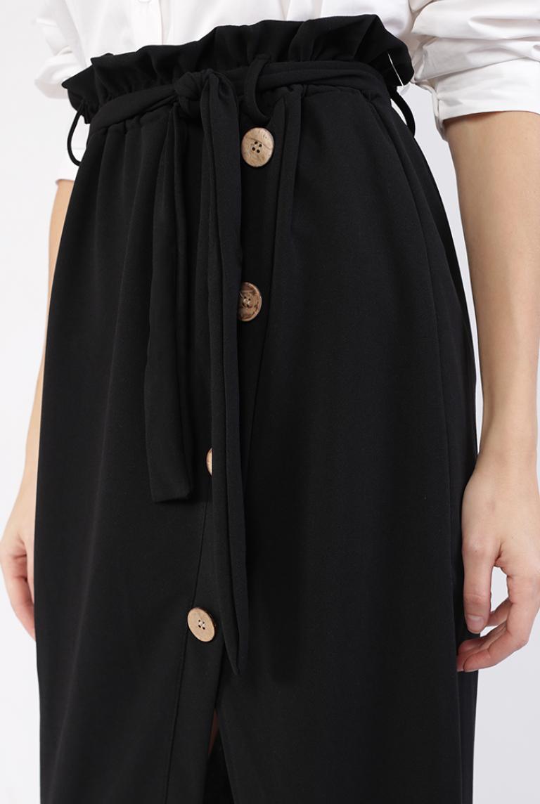 Черная юбка с пуговицами New Collection