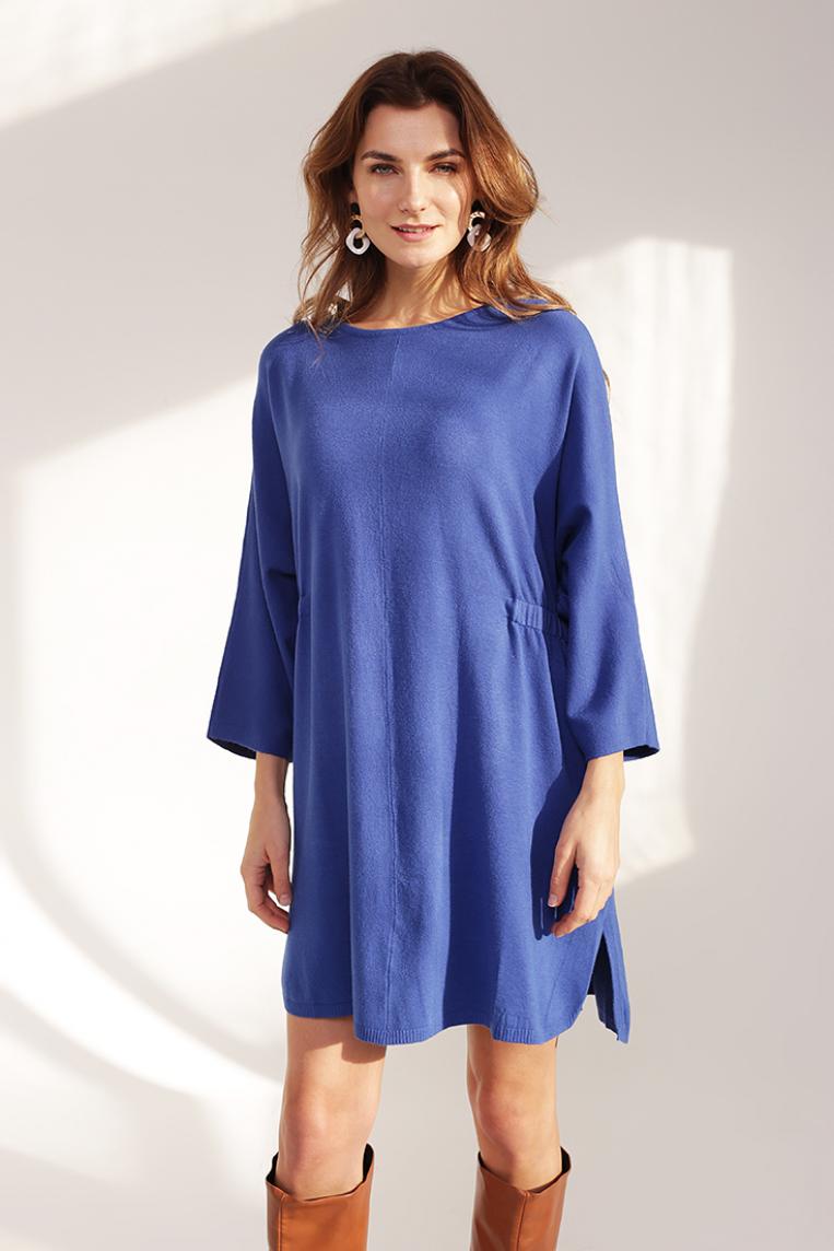 Синее платье свободного кроя от E-Woman
