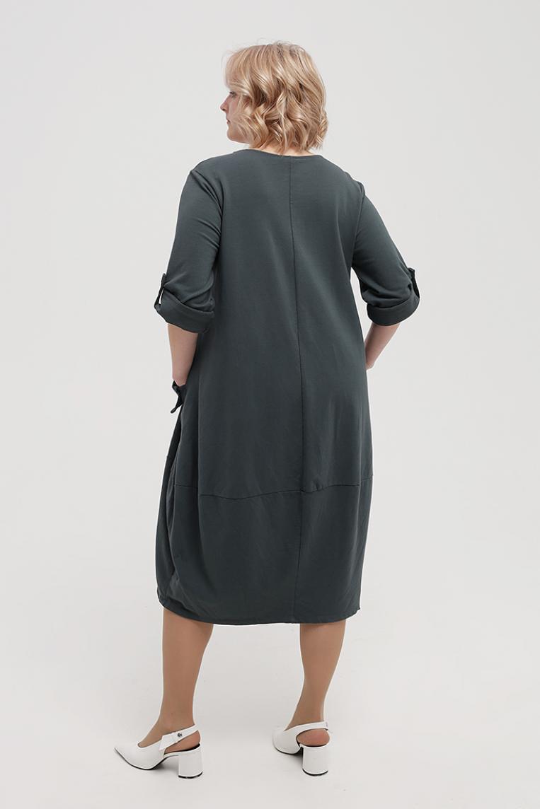 Стильное темно-серое платье с карманами от L&N