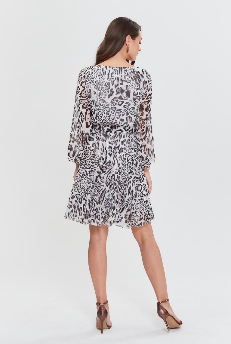 Короткое шифоновое платье леопардового цвета от Anetty