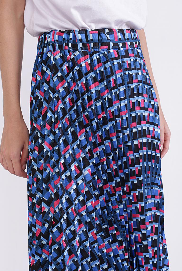 Плиссированная юбка с синим принтом Coolples Moda