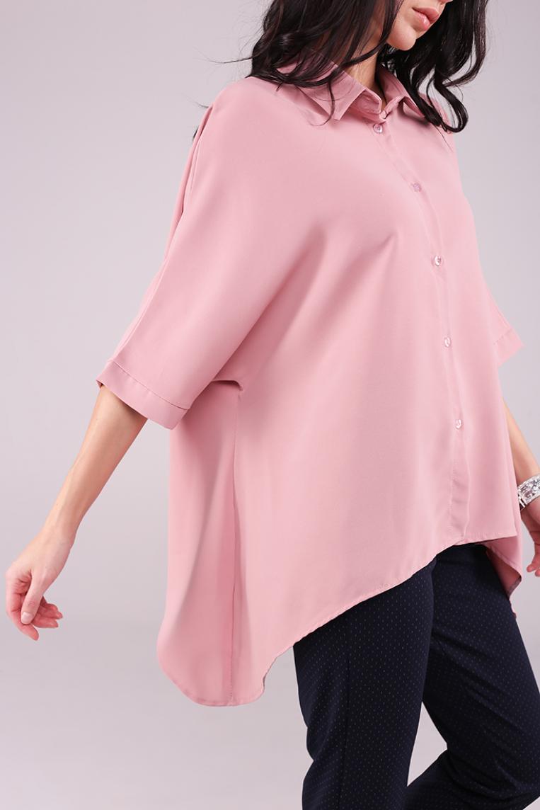 Ассиметричная блуза розовая от Coolples