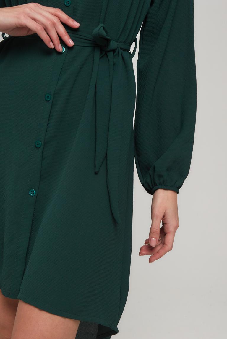 Зеленое удлиненное платье Liqui на пуговицах