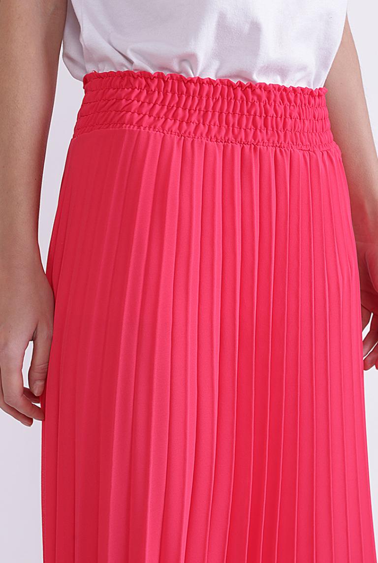 Яркая плиссированная юбка Coolples Moda розовая