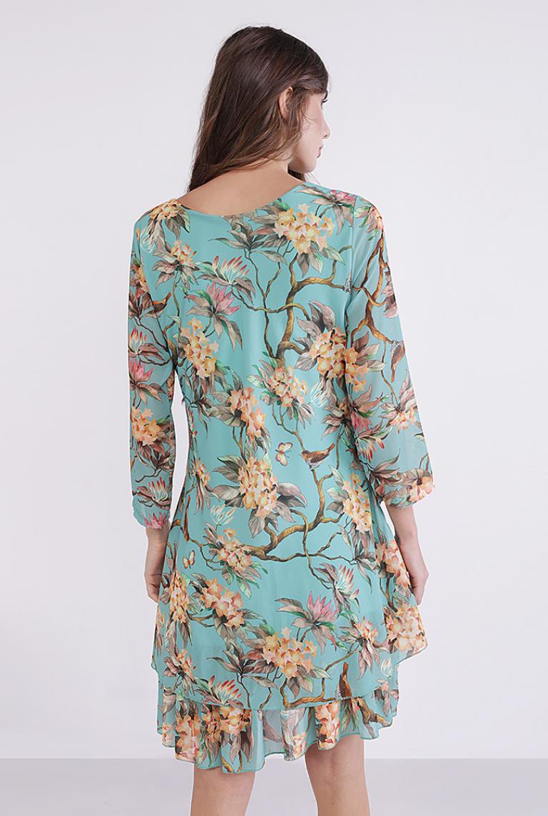 Мятное платье с цветочным принтом от Coolples Moda
