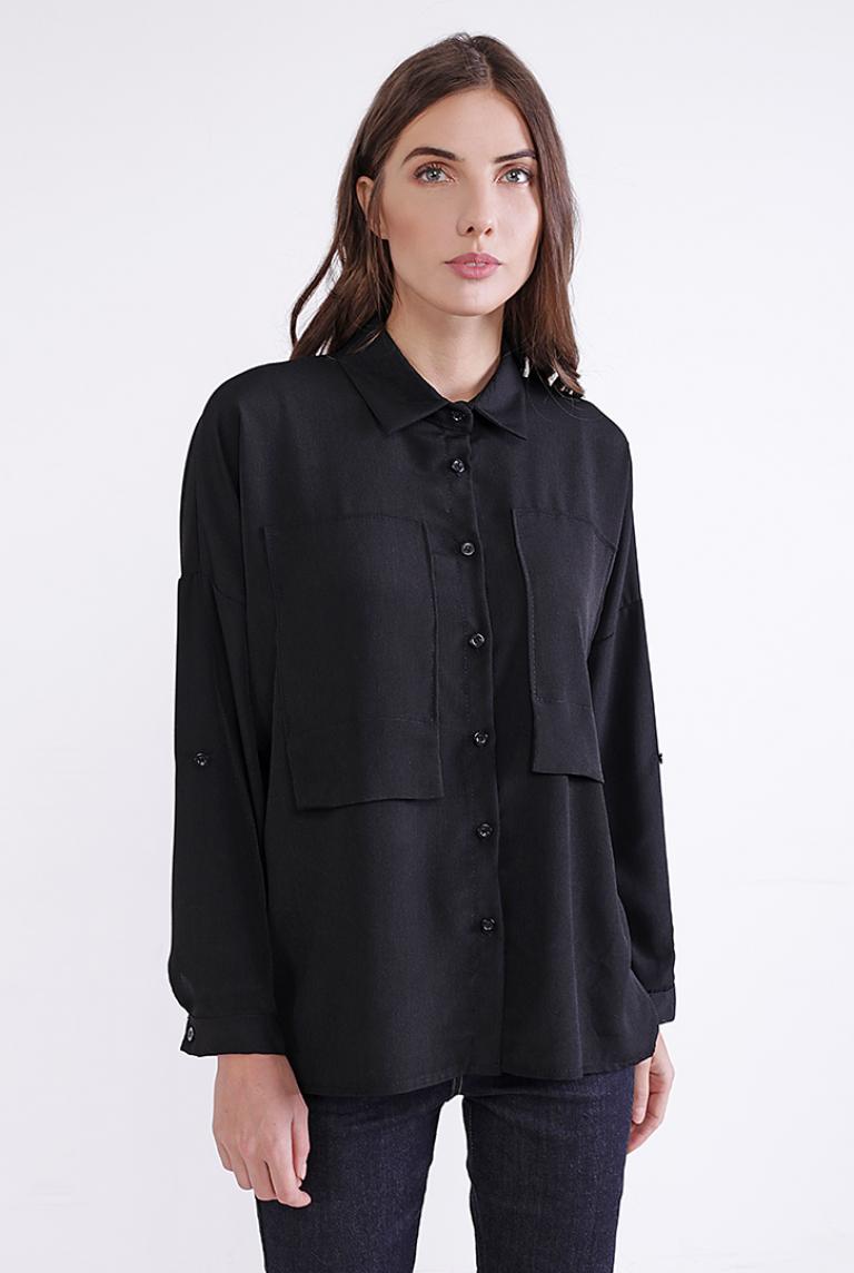 Блузка-рубашка Coolples Moda черная