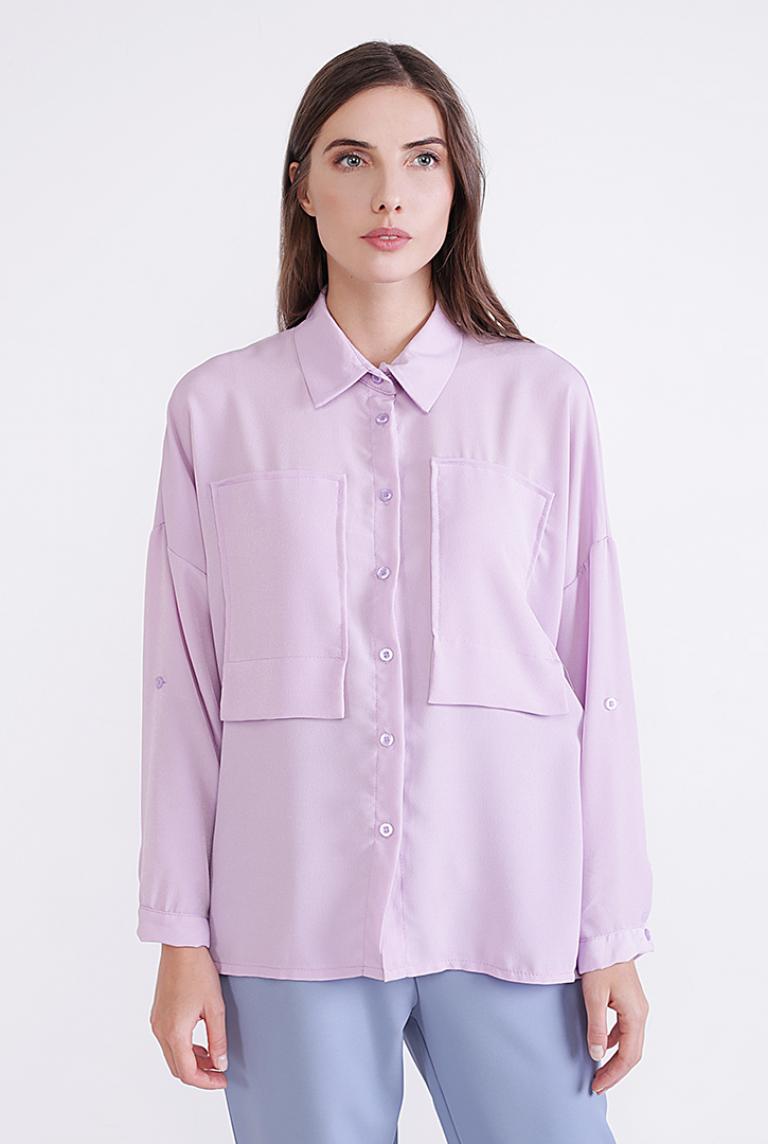 Блузка-рубашка Coolples Moda сиреневая