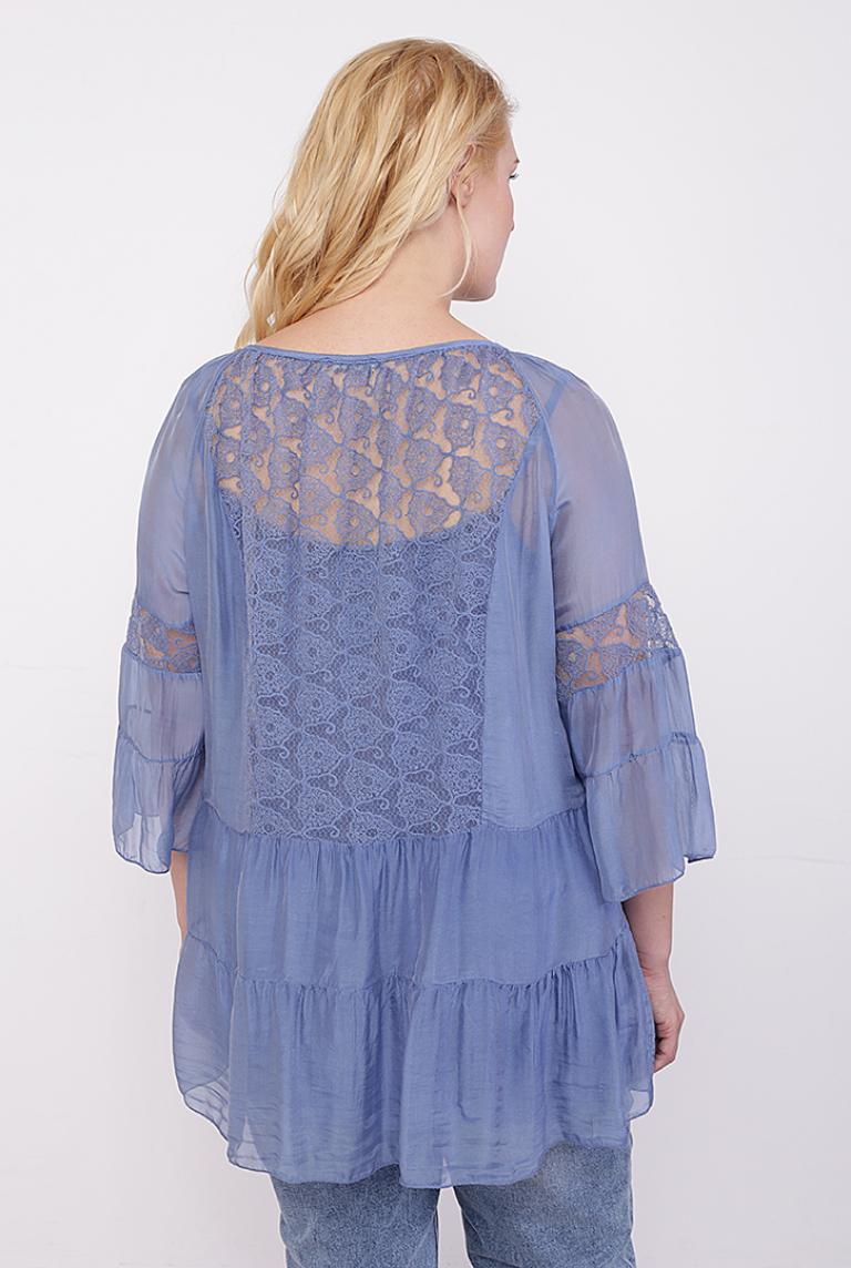 Блуза от New Grinta синего цвета большого размера 