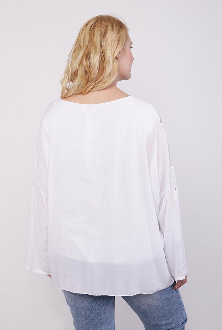 Шелковая белая блуза New Grinta с принтом