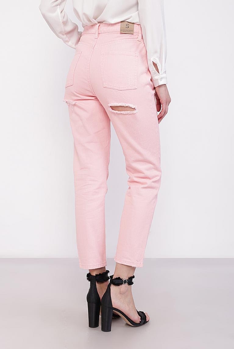 Розовые джинсы Angelica с дырками на попе