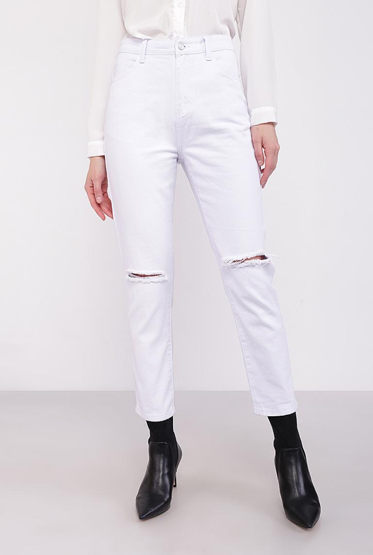 Белые джинсы мом от Angelica Denim 