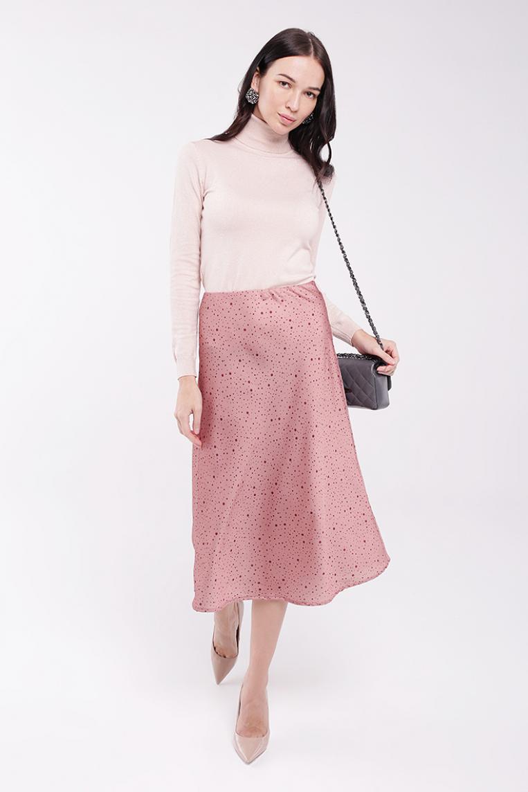 Модная юбка миди розового цвета с принтом от Coolples