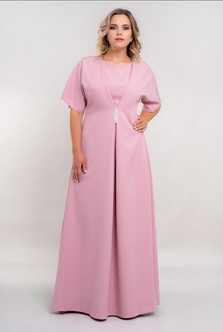 Вечернее длинное платье розового цвета от Anetty