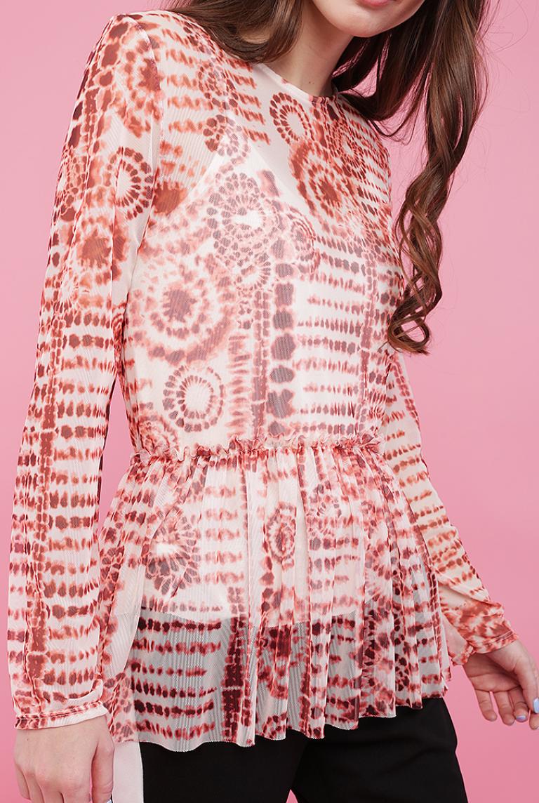 Летняя блузка с принтом кораллового цвета от Pink Black