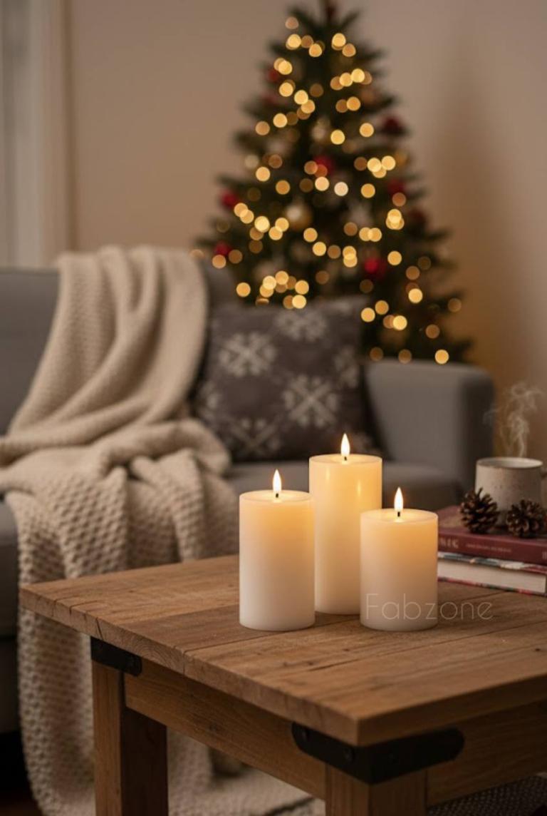 Набор белых светодиодных свечей из 3 штук с пультом управления