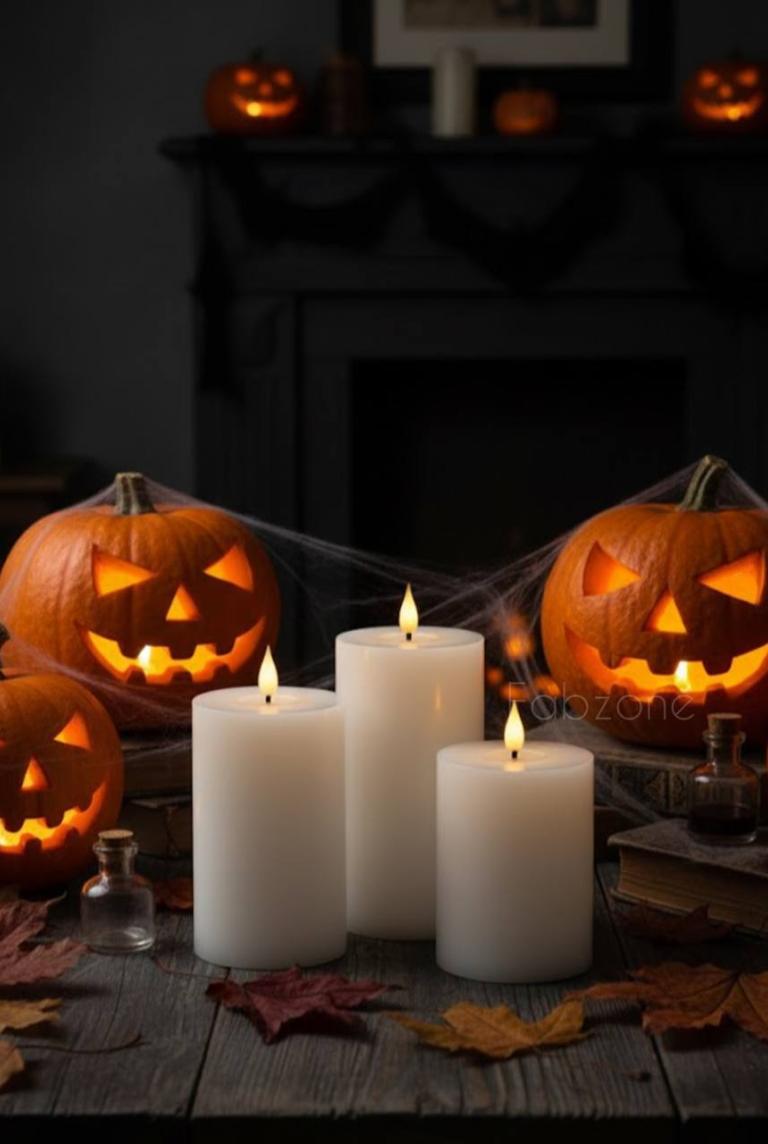 Набор белых светодиодных свечей из 3 штук с пультом управления