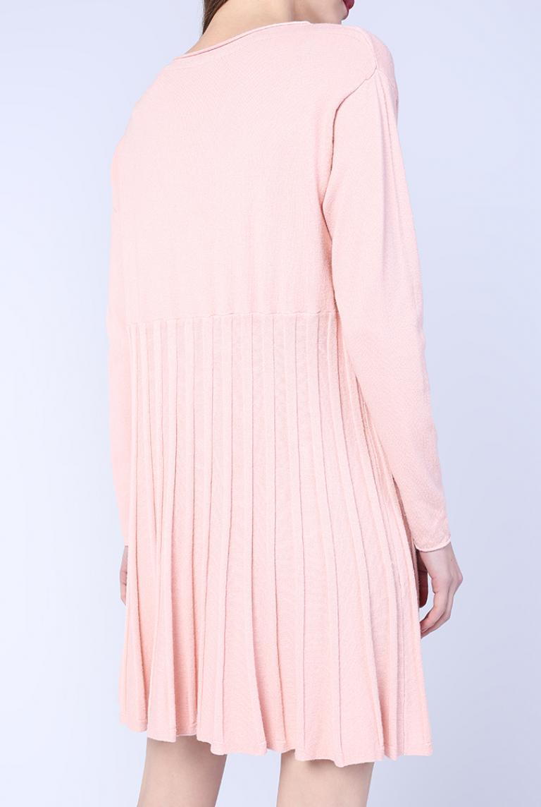 Розовое платье от E-Woman с длинным рукавом